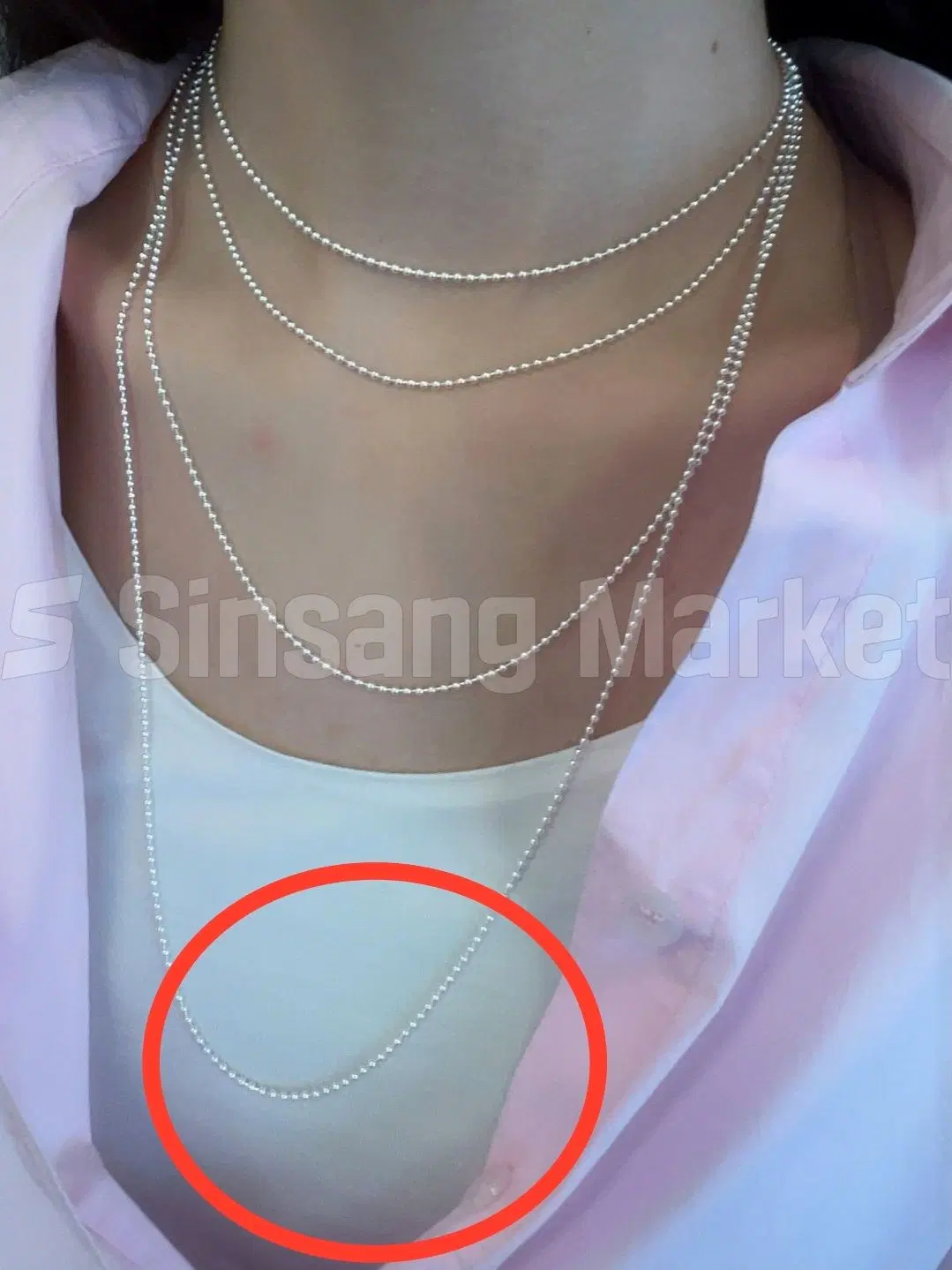 [빠른발송] 실버925 볼체인 2미리 70센치 목걸이