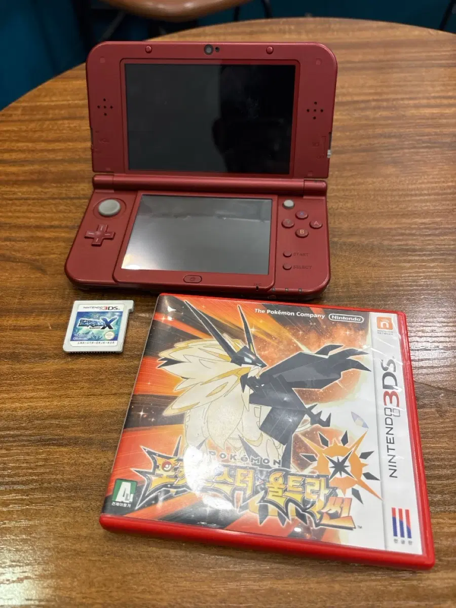 닌탠도 new 3ds xl 레드 (울트라 썬, 포켓몬 X 포함)