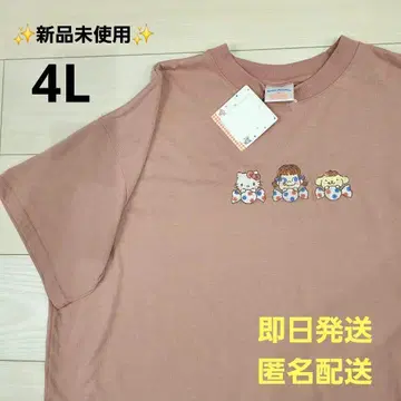 산리오 키티 폼폼푸딩 페코짱 콜라보 반팔 T셔츠 4L