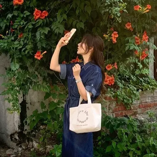 로웰 텐셀 데님셔츠 원피스