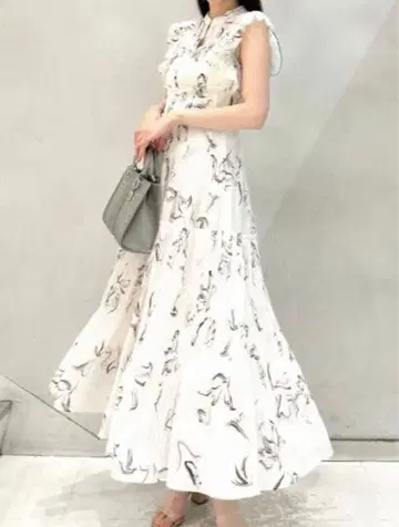 snidel Sustainable 프린트 플리츠 원피스 OWHT