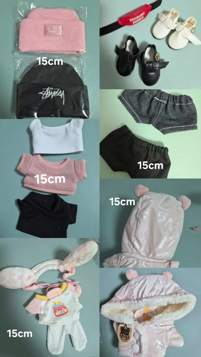 15cm 인형옷 (신발 비니 패딩)