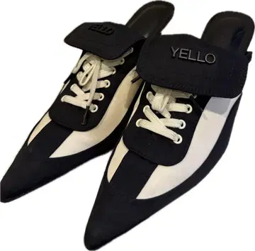 YELLO 뮬 블랙 화이트