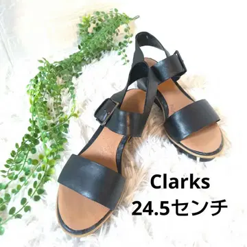 Clarks 클락스 블랙 가죽 웨지솔 샌들 새상품급 블랙
