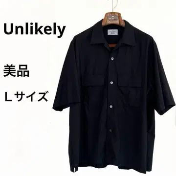 Unlikely 언라이클리 오픈 카라 셔츠 울 반팔 네이비 L