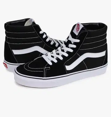 VANS SK8-HI 블랙 화이트 스니커즈 여성용 24cm
