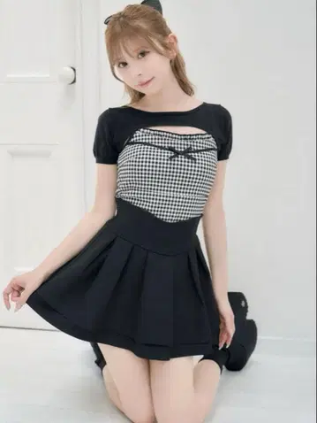 미셸 마카롱 미니 스커트 블랙