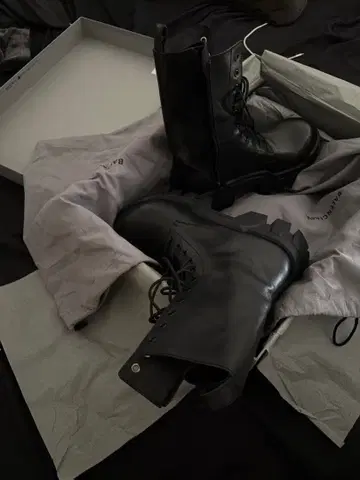 BALENCIAG Bulldozer Laceup Boot Black