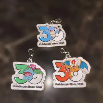 포켓몬 30주년 기념 메탈 키링 3종 세트