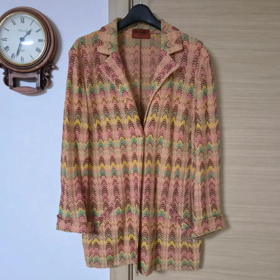 미쏘니(MISSONI) 패턴 카라 가디건 자켓