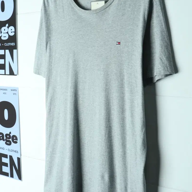 (L-2XL) 타미힐피거 반팔 티셔츠 빅사이즈 그레이 올드스쿨-H3470