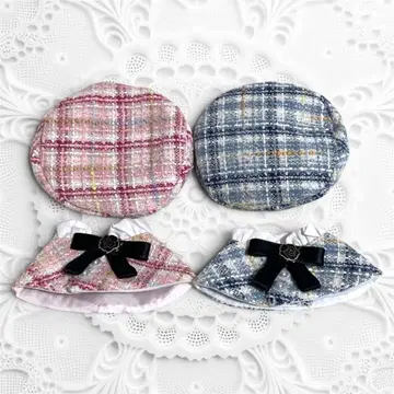 인형옷 트위드 베레모 까멜리아 이츠누이 10~12cm 2색 세트