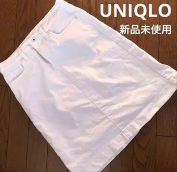 [미사용 새상품] UNIQLO 유니클로 타이트 스커트 화이트 데님 W58