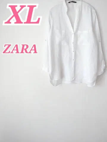ZARA 자라 스키퍼 블라우스 화이트 7부 소매 XL 성숙한 느낌 계절감