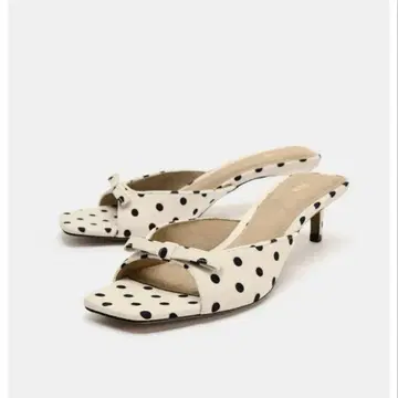 ZARA 도트 프린트 리본 뮬 36(23.5cm)