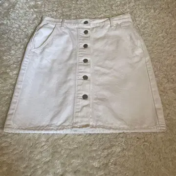 Levi's 화이트 데님 미니 스커트