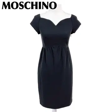 [ 새상품급 ] MOSCHINO 반팔 원피스 드레스 I38 샤기 블랙
