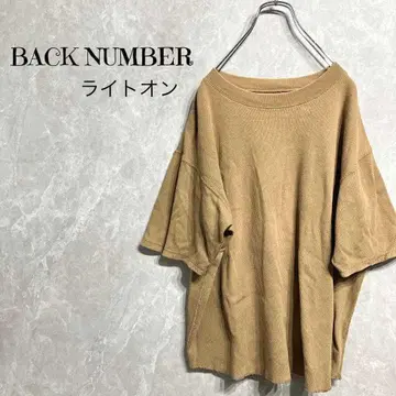 a0226 BACK NUMBER 라이트온 베이지 반팔 T셔츠 M