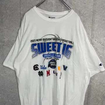 챔피온 NCAA 스포츠 프린트 T셔츠 구제 의류 2XL