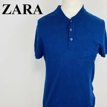ZARA MAN 반팔 피케 셔츠 블루 S 1579-B