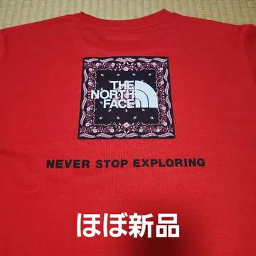 THE NORTH FACE 반다나 패턴 반팔 티셔츠 레드