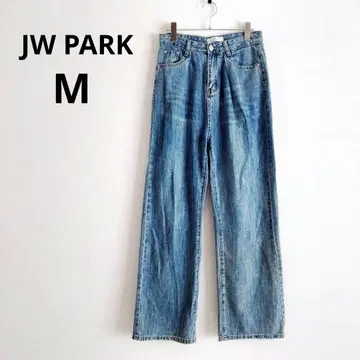 JWPARK 와이드 데님 팬츠 파랑 포켓 있음 M