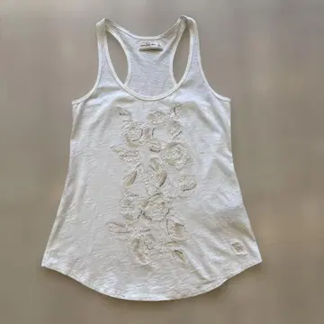 Abercrombie & Fitch 꽃무늬 자수 탱크탑 화이트 S
