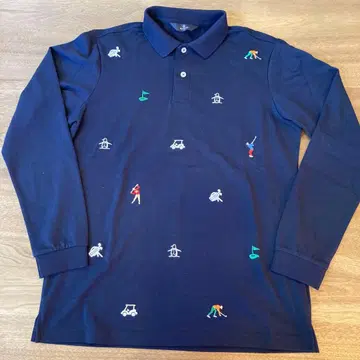 Munsingwear 긴팔 피케 셔츠 골프웨어 네이비 M
