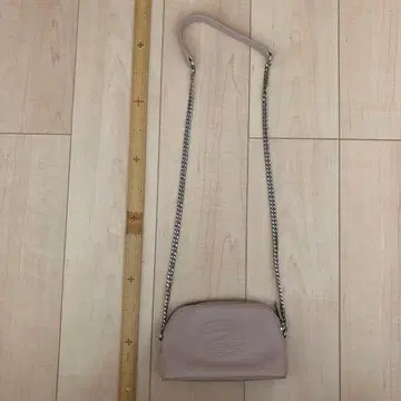 LACOSTE 체인 숄더백 핑크 베이지