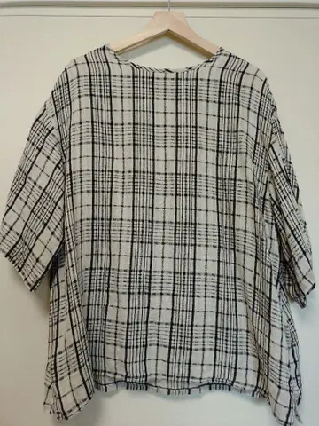 nest Robe 린넨 패니 체크 빅 풀오버