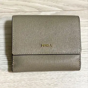 FURLA 3단 폴더형 지갑 그레이지 가죽