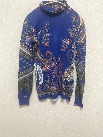 ETRO 긴팔 니트 페이즐리 무늬 실크 캐시미어