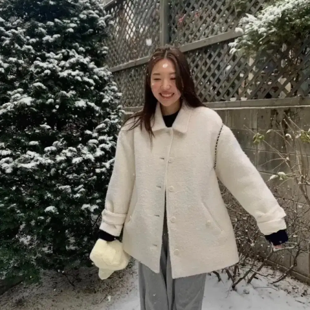 Tannat Buckle Half Coat Blue-Gray | Bunjang Global
