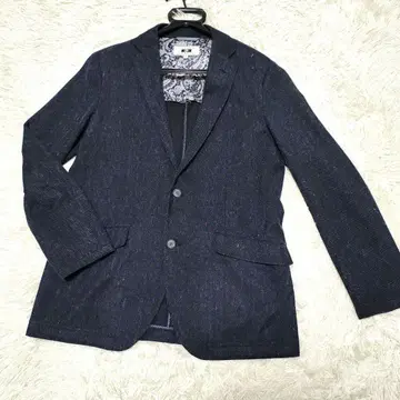 JOSEPH ABBOUD 린넨 테일러드 자켓 네이비 페이즐리