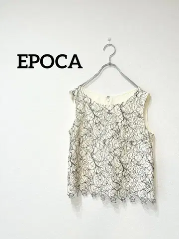 EPOCA 에포카 전체 레이스 슬리브리스 블라우스 티셔츠 40 아이보리