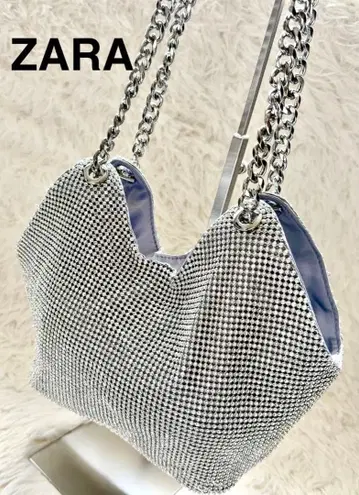 ZARA 큐빅 체인백 실버 반짝반짝 파티 자라