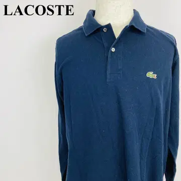 LACOSTE 긴팔 피케 셔츠 블루 L 0382-A