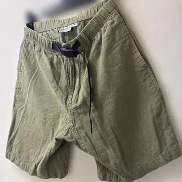 새상품급 그라미치 린넨 혼방 보송보송 숏 팬츠 올리브색