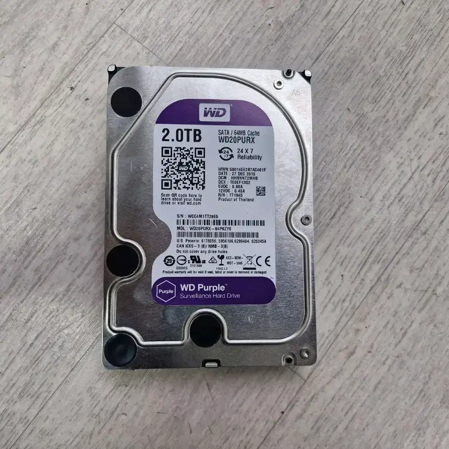 WD Purple 2TB HDD (CCTV용)