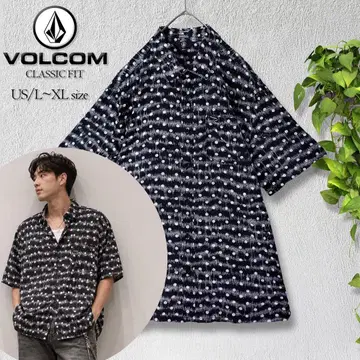 Volcom 볼컴 도트 올 패턴 레이온 하와이안 셔츠 블랙 L~XL