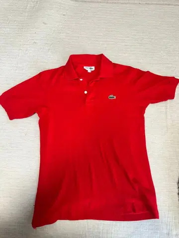 CHEMISE LACOSTE 반팔 피케 셔츠 레드 사이즈 2 빈티지