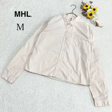 [ MHL. ] 긴팔 셔츠 겉옷 핑크 계열 캐주얼 심플 평상복 무지 M