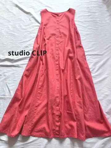 studio CLIP 코튼 린넨 3way 롱 원피스 면린넨