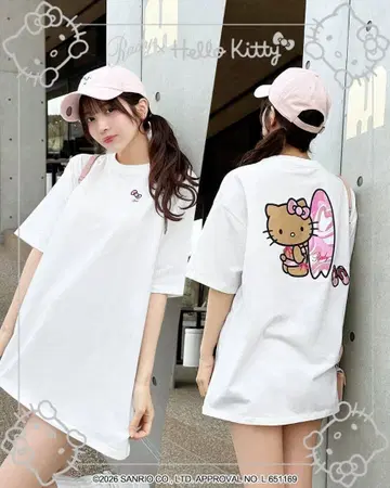 rady Hello Kitty 빅 실루엣 T셔츠 화이트 M 사이즈