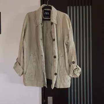 ZARA 린넨 여성용 자켓 셔츠 베이지 카키