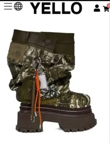 yellow PLATFORM SHORT BOOTS 사이즈 M