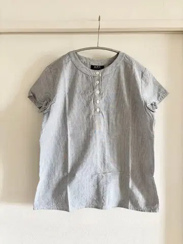 A.P.C. 스트라이프 반팔 블라우스 34
