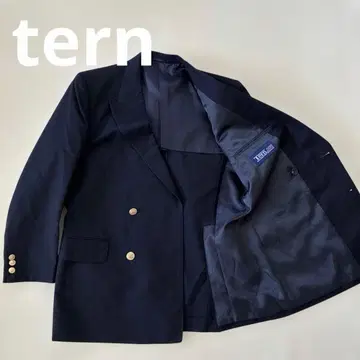 Tern 네이비 블레이저 골드 버튼 더블 테일러드 자켓
