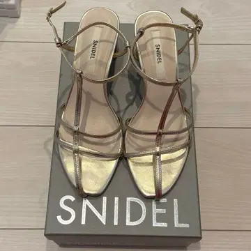 SNIDEL 스나이델 골드 레이스업 샌들