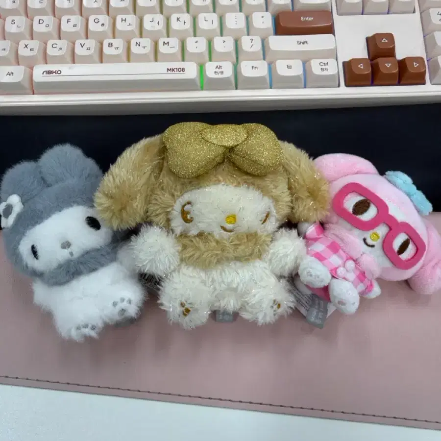 마이멜로디 키링 인형 3종 세트